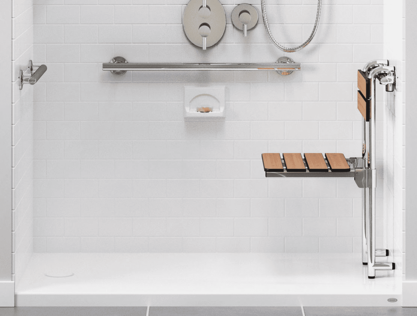 fold-down Jacuzzi shower seat 