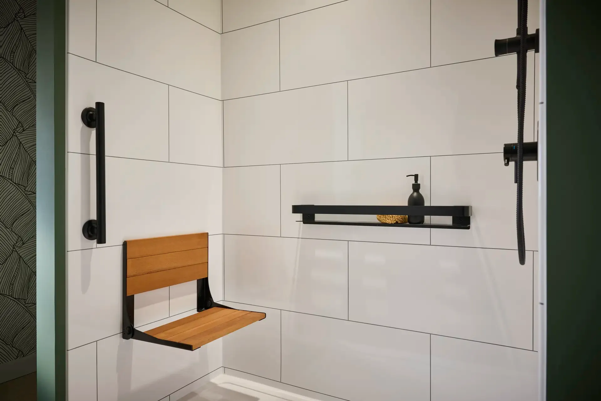 Jacuzzi Bath Remodel Folding Seat and Combination Grab Bar